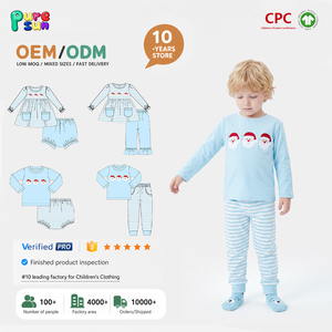 Puresun, 10 ans d'expérience, pyjamas de Noël pour garçons en coton 100% doux pour la peau, avec applique Père Noël, vente en gros personnalisée - Product Image 1