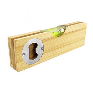 Wholesale Custom Natural Bamboo Wood Bottle Beer Opener With Mini <b>Level</b> - Product Image 5