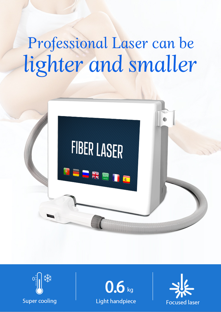 Portable Beauty Applicator 808nm Fiber Laser Hair Removal Machine With Ice Treatment