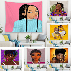 <span class=keywords><strong>Tapisserie</strong></span> murale africaine Super Girl Art féminin Chambre à coucher Salon Dortoir - Product Image 2