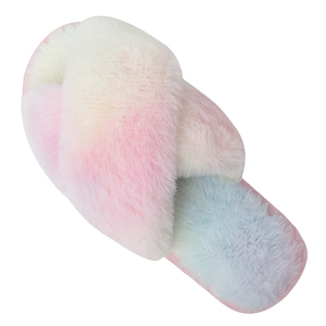 Offre Spéciale femmes mode chaud moelleux pantoufles confortable fausse fourrure croix intérieur <span class=keywords><strong>pantoufle</strong></span> poupée doux sol diapositives plat dames en peluche <span class=keywords><strong>pantoufle</strong></span> - Product Image 5