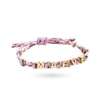 Nouveau Bracelet Tendance en Corde Légère et Ajustable, avec Breloque Lettre Tricotée Rose Personnalisée, Accessoire de Mode en Gros
