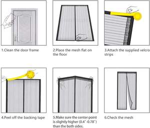 Cortina de pantalla de <span class=keywords><strong>malla</strong></span> de <span class=keywords><strong>puerta</strong></span> de pantalla magnética de poliéster de alta calidad <span class=keywords><strong>con</strong></span> imanes - Product Image 4