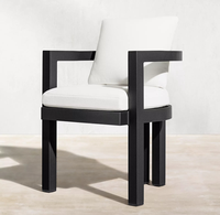 Ensemble de table à manger de patio en aluminium moderne et contemporain, mobilier de jardin de luxe, résistant aux intempéries, pour restaurant extérieur, cour, villa