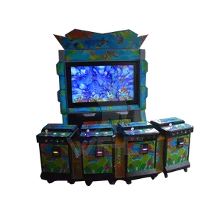 4 Seats 55 Inch Big Monitor Wall Standing Fish Machine Cabinet Ocean King 3 Plus Zombie Awaken Fish Game For Sale