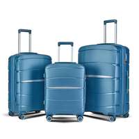 Ensemble de bagages rigides durables 3 pièces avec roulettes pivotantes à 360 degrés, valises de voyage légères à roulettes pour les voyages d'affaires