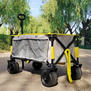 Chariot pliable d'extérieur robuste, grande roue, pliage facile, durable, jardin, parc, pique-nique, voyage, plage - Product Image 3