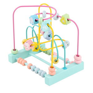 Juguete de laberinto de cuentas montessori de madera de montaña rusa de frutas educativo preescolar para bebé - Product Image 4