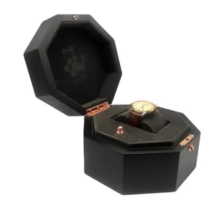 Boîte de rangement en bois avec logo personnalisé de luxe, boîtier d'emballage pour montre pour hommes, boîte de montre cadeau