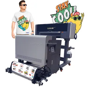 A1 60 CM DTF Printer With Double I3200 Print Head With Powder Shaking Machine For Bulk Order T-shirt Clothes Printing
