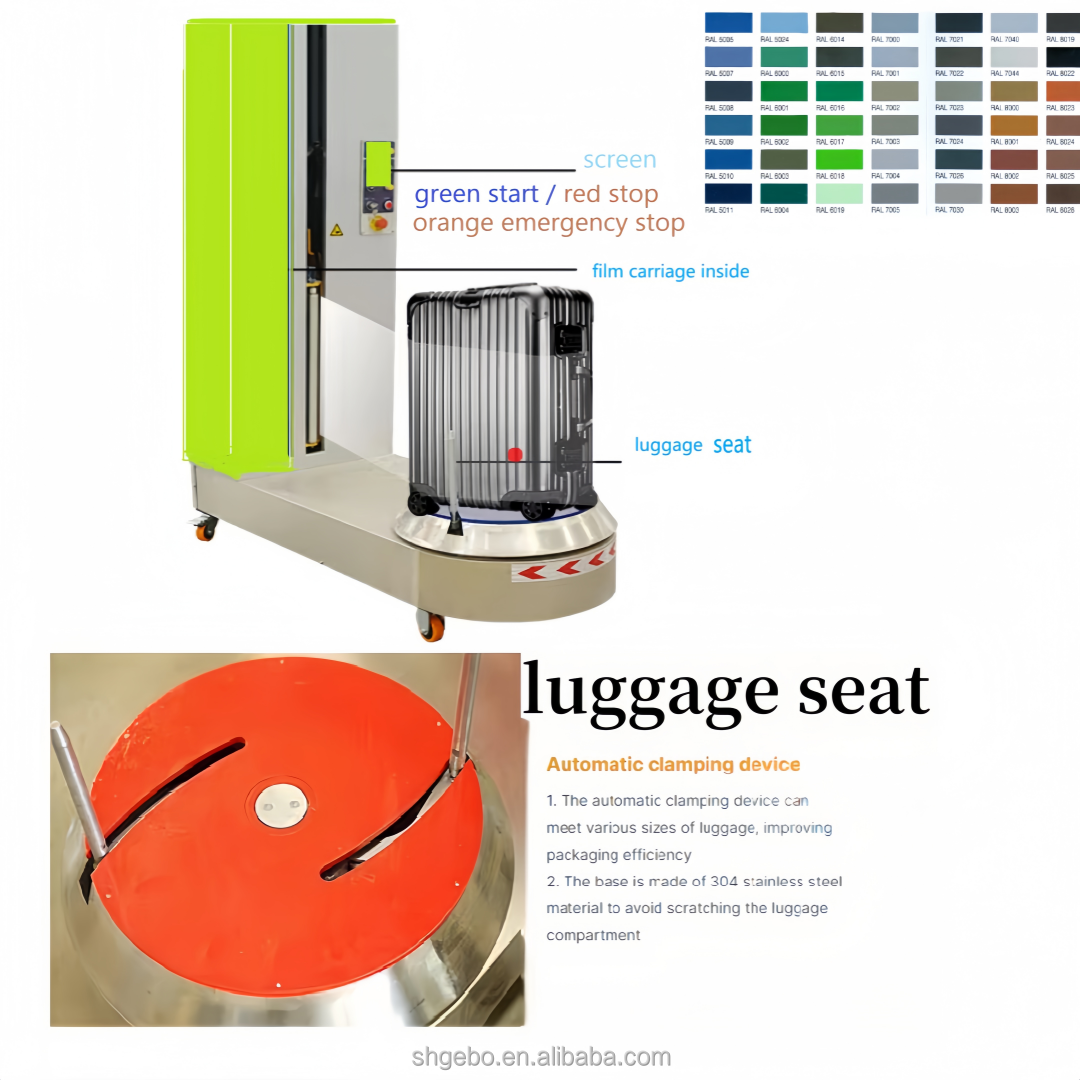 Automatic Railway Station Airport Luggage Baggage Wrapping Machine