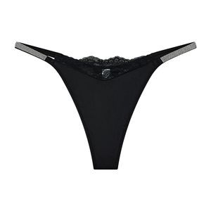 Tangas con Estampado de Letras y Pedrería para Mujer, Moda Europea y Americana, Encaje con Detalles, Sin Costuras, Levanta Glúteos, Sexy, Tanga - Product Image 6