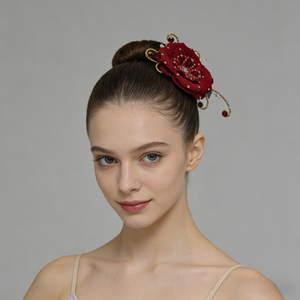 Tocados de Ballet con Flores Rojas para Niñas, Mujeres y Adultas, para Representaciones de Danza Española, Don Quijote y La Esmeralda - Product Image 3