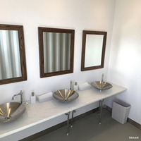 Conteneur portable au design moderne de 20 pieds 40 pieds personnalisé abrite des toilettes Panneau sandwich durable et écologique Salle de bains Événements publics