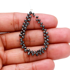 Collar de Cuentas Facetadas en Forma de Lágrima de Diamante Negro, 3-3.8mm, 50 Piezas, Material de Piedra, Joyería de Lustre - Product Image 1