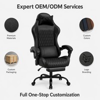 Chaise de jeu ergonomique avec massage et repose-pieds, en cuir PU, pivotante à 360°, chaise de bureau de direction robuste, hauteur réglable