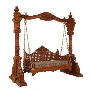 Sofá de Salón de Lujo Moderno y Tradicional de Madera de Teca Vintage con Tallado de Águila, Personalizable, Desmontable, Duradero, de 4 Plazas, con Base de Elefante - Product Image 2