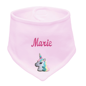 Bavaglino Rosa per Bambini con Nome Ricamato - Product Image 1