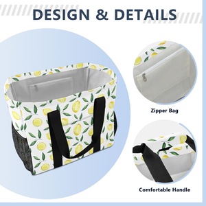 Lemon Design Fashion Women's <b>Extra</b> <b>Large</b> Durable Waterproof Portable Foldable Reusable Tote Convenient <b>Storage</b> <b>Bag</b> - Product Image 4