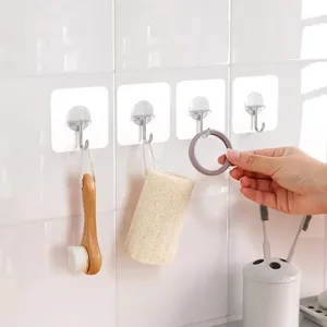 Crochet adhésif transparent mural rond en acier inoxydable pour salle de bain et <span class=keywords><strong>cuisine</strong></span> - Product Image 2
