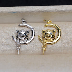 Boucles d'oreilles en argent S925, motif cerf de Noël, simple, perle princesse, accessoires de bricolage, pendentifs vides de 8 à 9 pouces, breloques tendance - Product Image 2