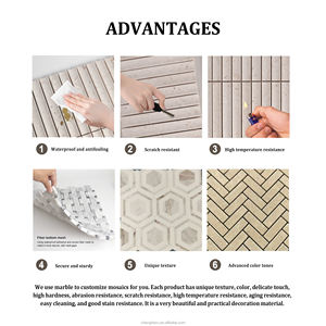 SUCCESS S044 <span class=keywords><strong>Carrelage</strong></span> de sol en mosaïque de marbre <span class=keywords><strong>blanc</strong></span> de Carrare <span class=keywords><strong>octogonal</strong></span> poli avec des points noirs purs <span class=keywords><strong>Carrelage</strong></span> de sol en mosaïque <span class=keywords><strong>Carrelage</strong></span> d'intérieur - Product Image 5