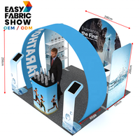 Stand d'exposition personnalisé 3x3 léger en aluminium, cadre recyclable, revêtement poudré, pour présentoirs de vêtements, utilisation en intérieur