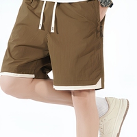 Shorts décontractés pour hommes 2026 en polyester/nylon respirant, coupe ample, mi-longueur, à séchage rapide, avec cordon de serrage – Tendance
