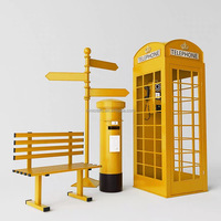 NINI Cabine téléphonique, Grandes créations artistiques, Décoration de sol antique, Boîte aux lettres, Panneau routier, Ensemble de chaises paysagères, Fabricant