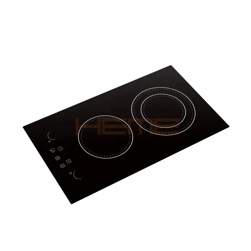 China Professional Manufacturer Glass Panel 2 Burners Electric Ceramic Cooktop With CB CE Built in Stove