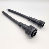 Harga kompetitif IP65 perlindungan tahan air 2pin steker laki-laki perempuan dengan 2*1,5 mm2 kabel karet untuk lampu LED