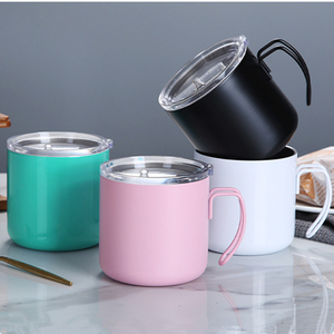 Taza clásica de acero inoxidable a prueba de fugas, taza de café <span class=keywords><strong>y</strong></span> té de 350ml con mango, aislamiento de doble pared para bebidas calientes <span class=keywords><strong>y</strong></span> frías, termo al vacío - Product Image 2