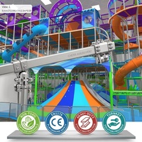 Equipo de juegos infantiles comercial para interiores, mega volcán escalable multinivel, toboganes en espiral, torres arqueadas para niños, FEC