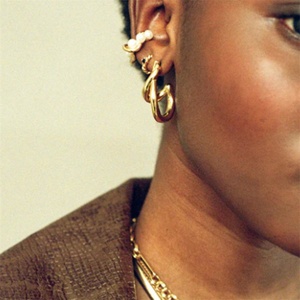 High End Jewelry Stainless Steel Art <b>Earring</b> 18k Gold Plated Irregularity <b>Stud</b> <b>Earring</b> - Product Image 5
