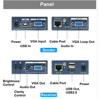 Extensor KVM USB VGA LAN de 1080P, Extensor de Audio para Teclado y Ratón, para PC, Portátil, Notebook, TV, Proyector, CCTV, Electrónica de Consumo