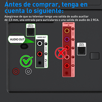 Transmisor y Receptor Bluetooth 5.0 1Mii Mini, Adaptador de Audio Inalámbrico RCA a 3.5mm para Altavoces, Plug and Play, Transceptor de Doble Enlace