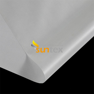 Tela de fibra de <span class=keywords><strong>vidrio</strong></span> recubierta de silicona con aislamiento térmico de alta temperatura ignífugo de doble cara blanca - Product Image 4