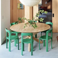 Ensemble de 10 fauteuils lounge modernes en bois massif 2026 pour salons, salles à manger et cuisines, style nordique, pieds en bois