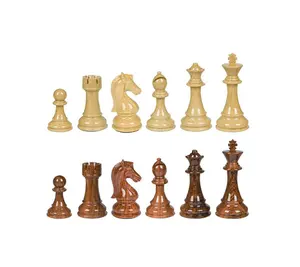 מפעל ספקים מותאם אישית 1.5/2.5/3/3.75 אינץ זול עץ שחמט מלכה/מלך/משוקלל חתיכות סטים למכירה