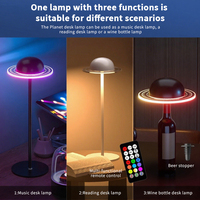 Lámpara de mesa LED Planet, modo de música RGB, luz nocturna de ambiente recargable para lectura, escritura, iluminación de decoración interior