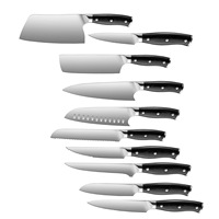 Couteau de Chef Japonais et Occidental Moderne Personnalisé en Acier Inoxydable 5Cr15, Lame Ambidextre à Tranchant Combiné, 4-9,9 pouces