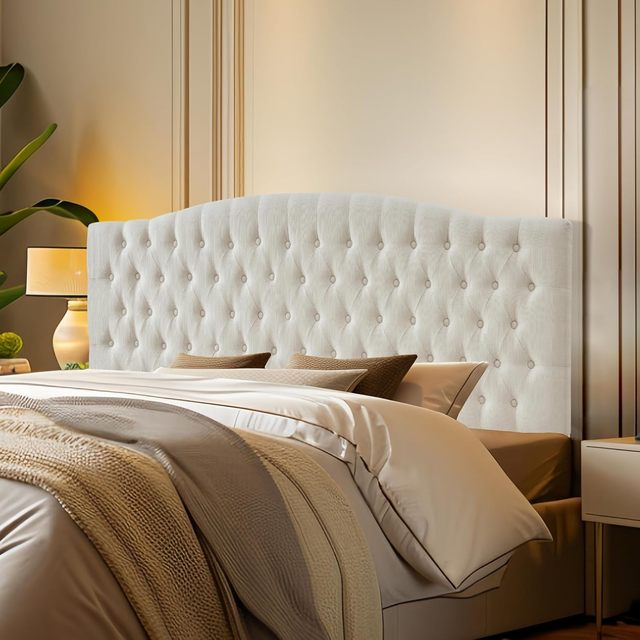 Linen Upholstered Headboard King/Cal King Size Wall Mount, Bed Frame Mount, Featuring High-Density Sponge Padding Headboard