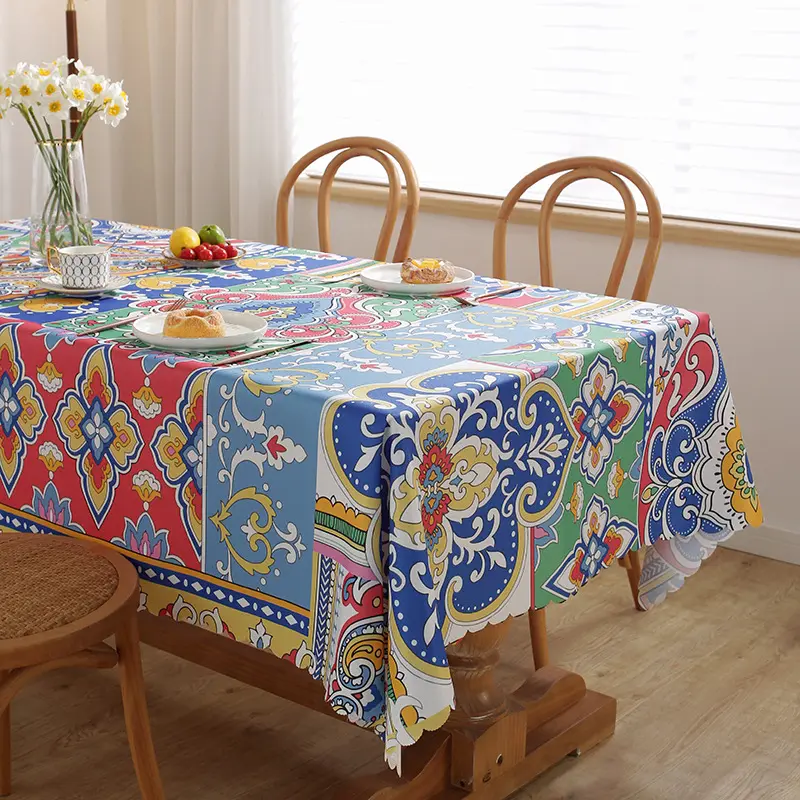 Custom Muslim Ramadan style Middle Eastern Arab style polyester waterproof digital printed tablecloth table runner table mat