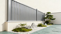 Brise-vue en aluminium noir à lames, clôture de sécurité pour jardins et cours avant, avec vue dégagée