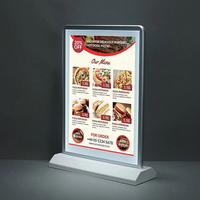 Boîtes lumineuses publicitaires double face, fines, rétroéclairées par LED, haute luminosité, tailles personnalisées, cadre en aluminium pour affichage de menus de restaurant