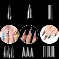 Gelsky – faux ongles professionnels en Gel souple, pointe d'ongle courbe C, pointe d'ongle en forme de cercueil