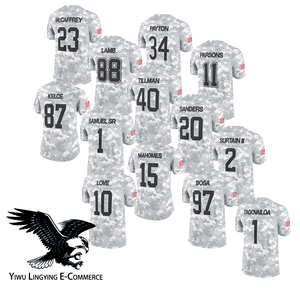 2024 servizio di saluto maglia mimetica artica limitata 10 Love 97 Bosa 15 # Mahomes 88 agnello 87 Kelce 23 McCAFFREY manica corta - Product Image 1