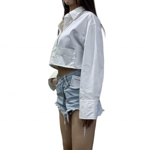 Camiseta Corta Blanca de Algodón para Mujer, Estilo Sexy, 2025 - Product Image 2
