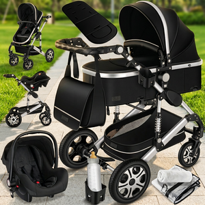 Cochecito de <span class=keywords><strong>Bebé</strong></span> de Lujo 3 en 1, Carrito de <span class=keywords><strong>Bebé</strong></span>, Silla de Paseo, Kinderwagen con Asiento para Automóvil, Cochecito Plegable 3 en 1 con Bolsa para Mamá - Product Image 1