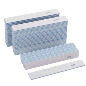 Zebra <b>Nail</b> <b>File</b> 80 Grit Double Sided Coarse Sturdy Emery Board Gray Square Manicure Salon Buffing Polishing Shaping Tool - Product Image 2